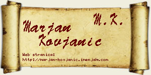 Marjan Kovjanić vizit kartica